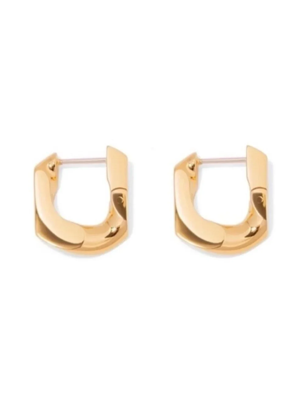 New! Gold Classic Lock Huggie Hoop Earrings (1014) NWOT